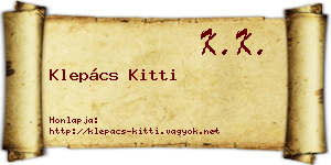 Klepács Kitti névjegykártya